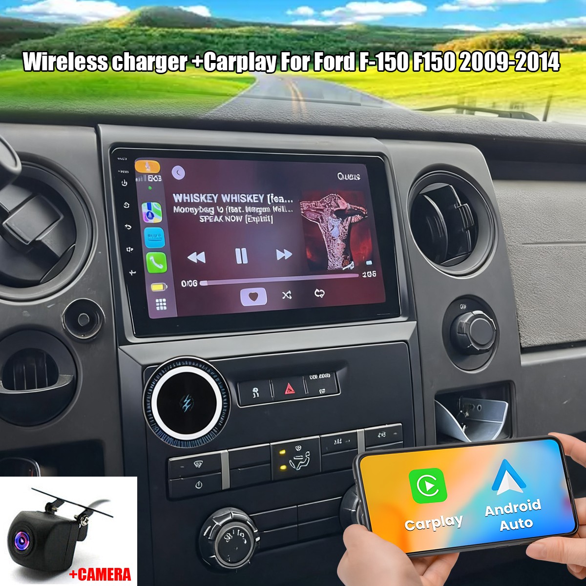 Wireless charger +Carplay For Ford F-150 F150 2009-2014 Car Stereo Radio GPS