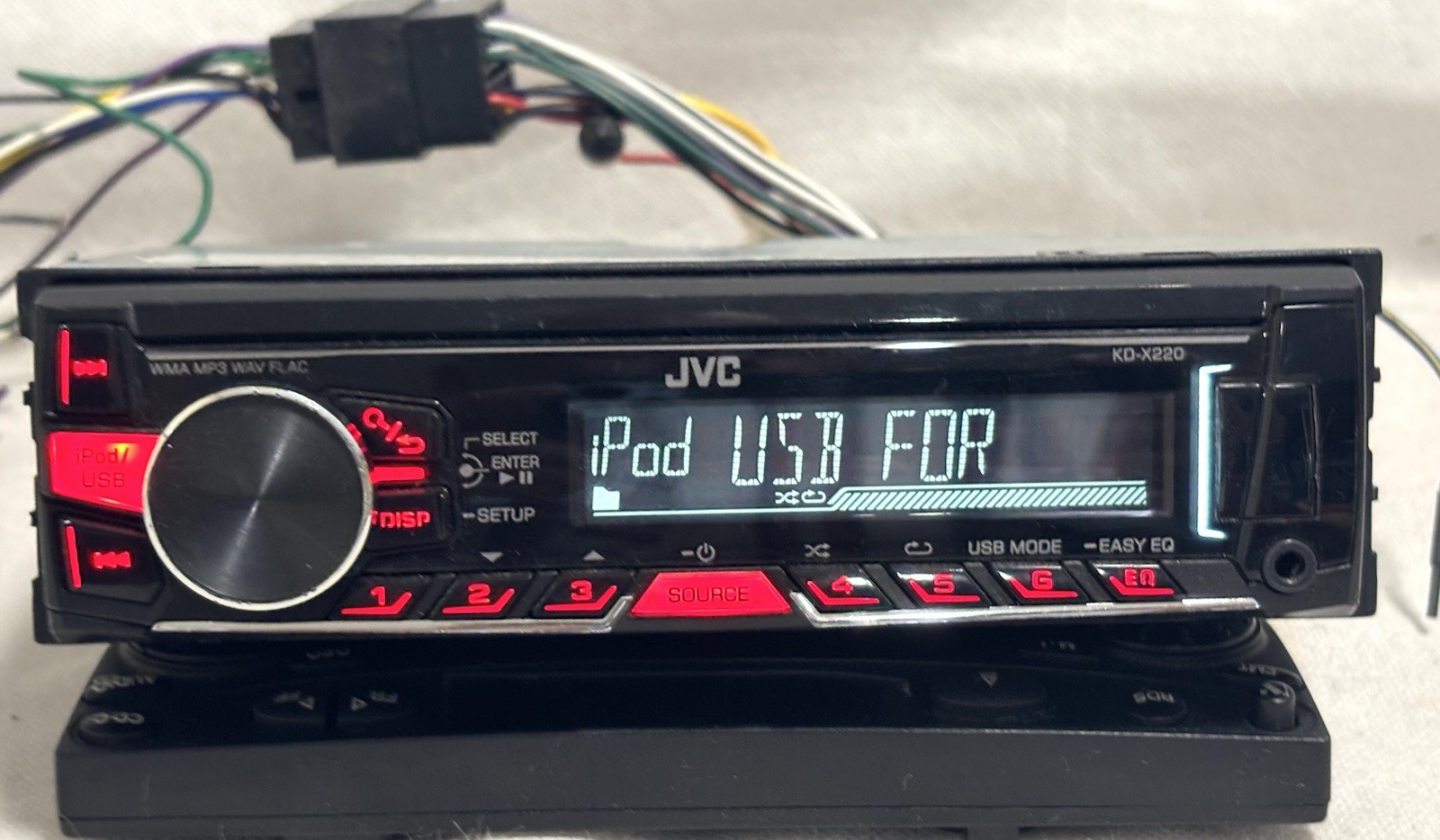 JVC KD-X220 WMA MP3 WAV FLAC FRONT USB/AUX iPod MEDIA PLAYER