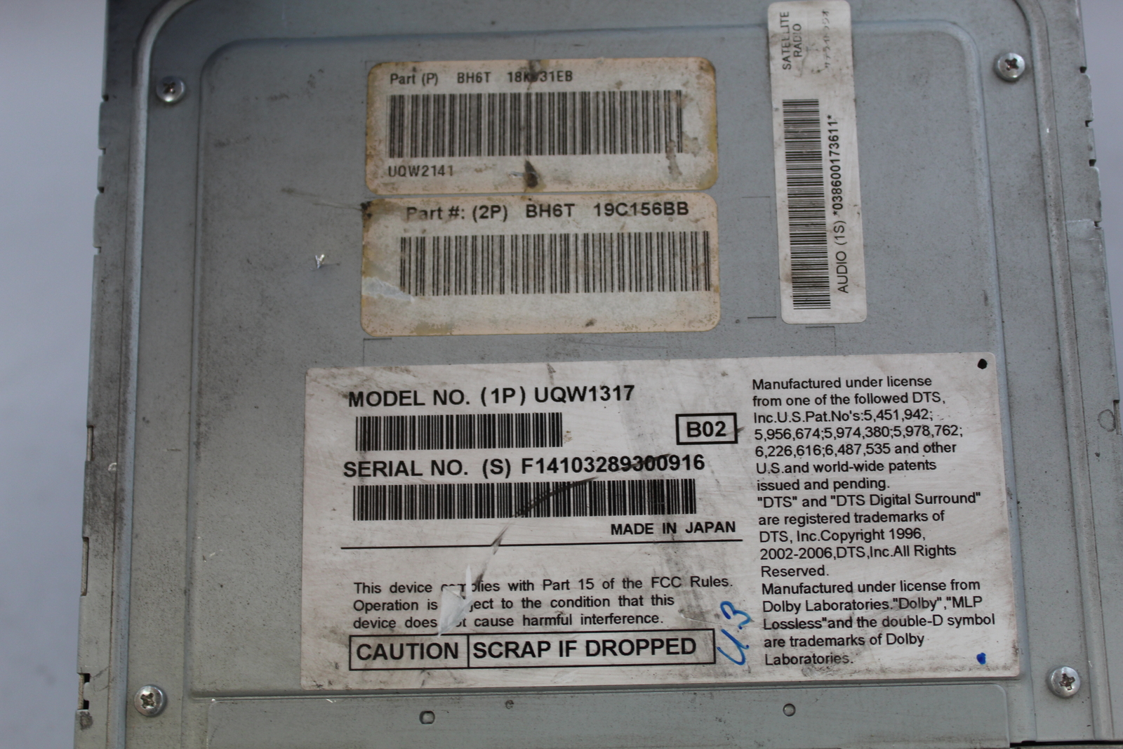 11 12 LINCOLN MKZ AM/FM RADIO CD PLAYER RECEIVER 19C156BB OEM