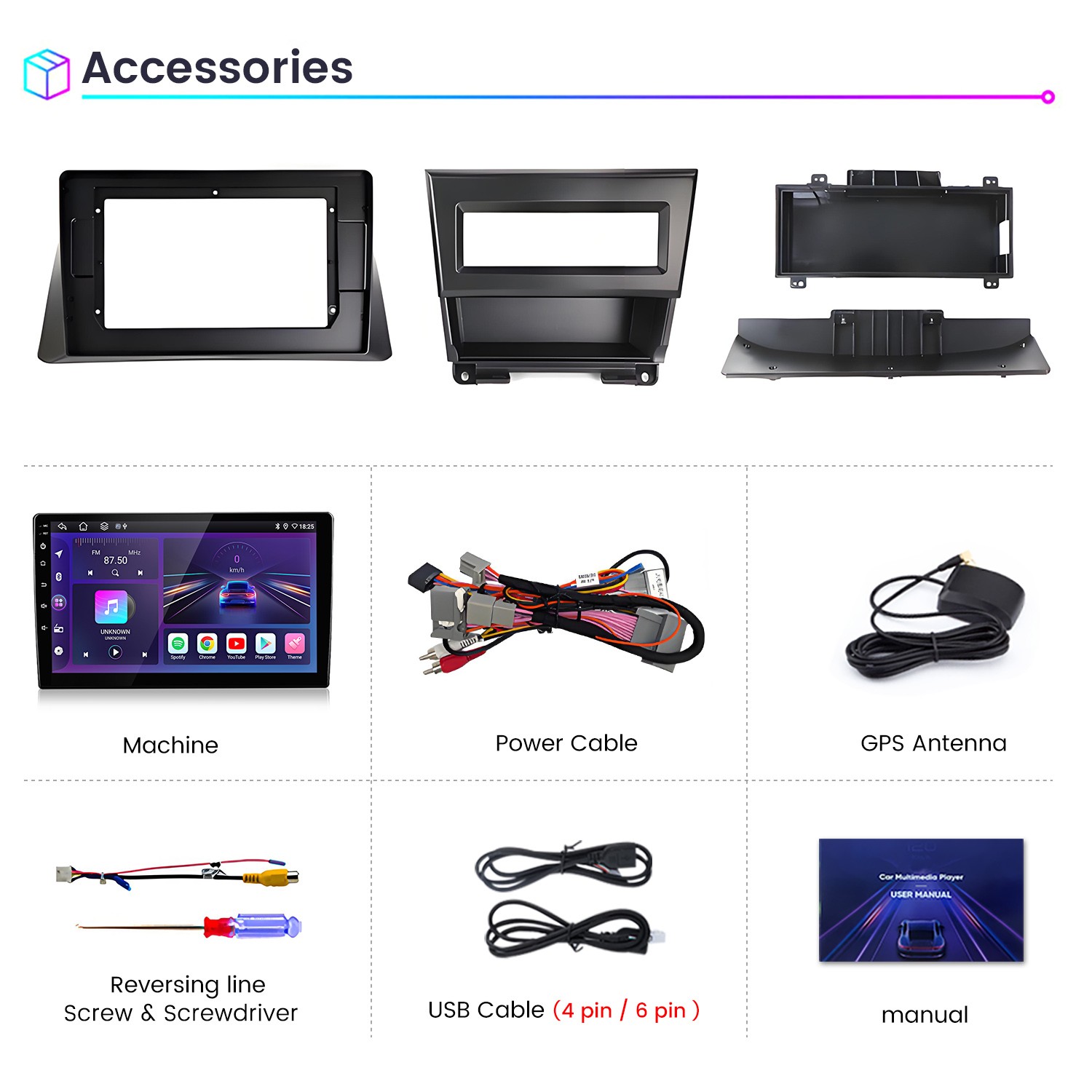 2+64GB Android15 CarPlay Car Stereo Radio GPS Navi BT For Honda Accord 2008-2012