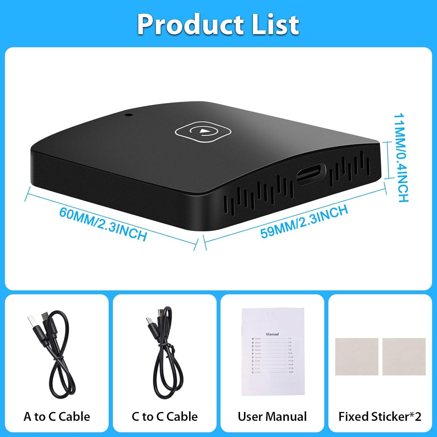 Podofo [Wireless] Carplay Adapter for iPhone,Wireless Adapter for Factory Wired