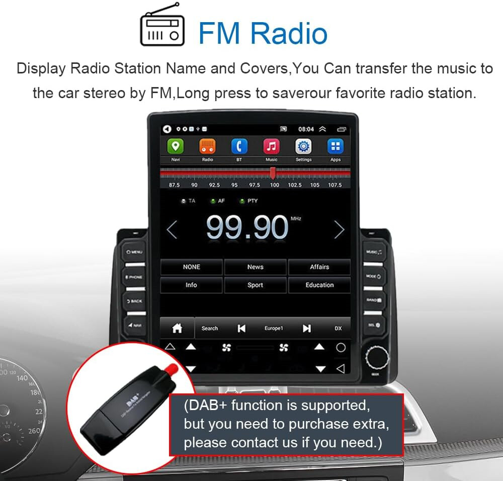 Apple Carplay Car Radio Stereo Android 13 GPS NAV For 2007-2017 Jeep Wrangler JK