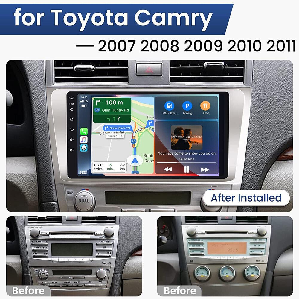 Car Radio Stereo Carplay For 2007-2011 Toyota Camry Head Unit GPS