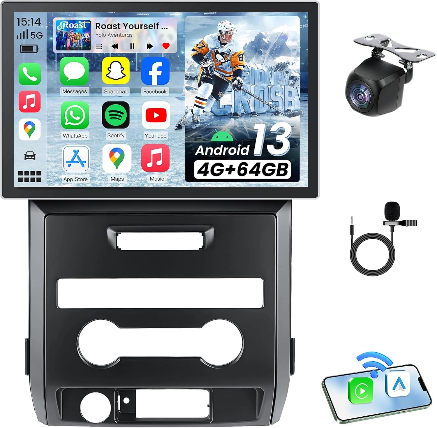 for Ford F150 2009-2012 8Core 64G Android13 CarPlay Stereo Radio FM/AM SWC WiFi