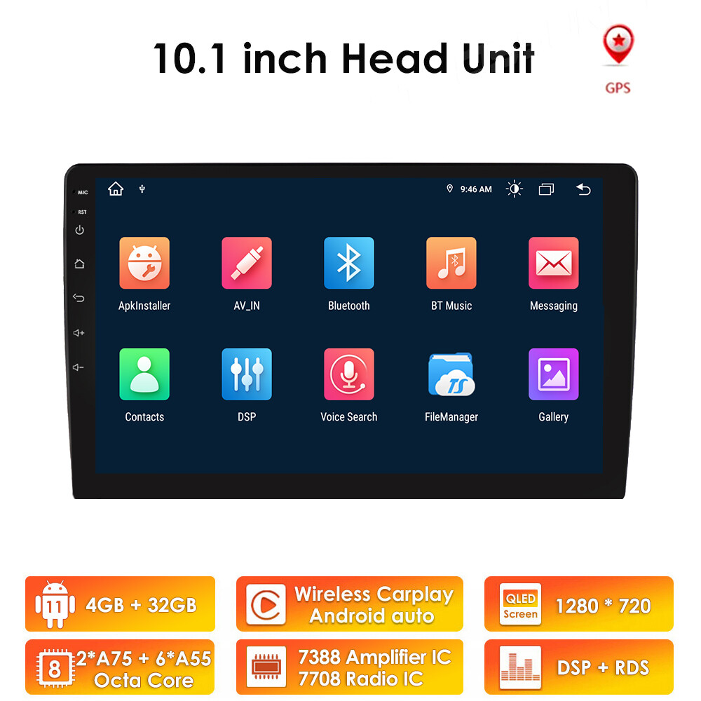 10.1″ inch Android 10 Car Radio Stereo OCTA Core 4+32G GPS Wifi BT Carplay Auto