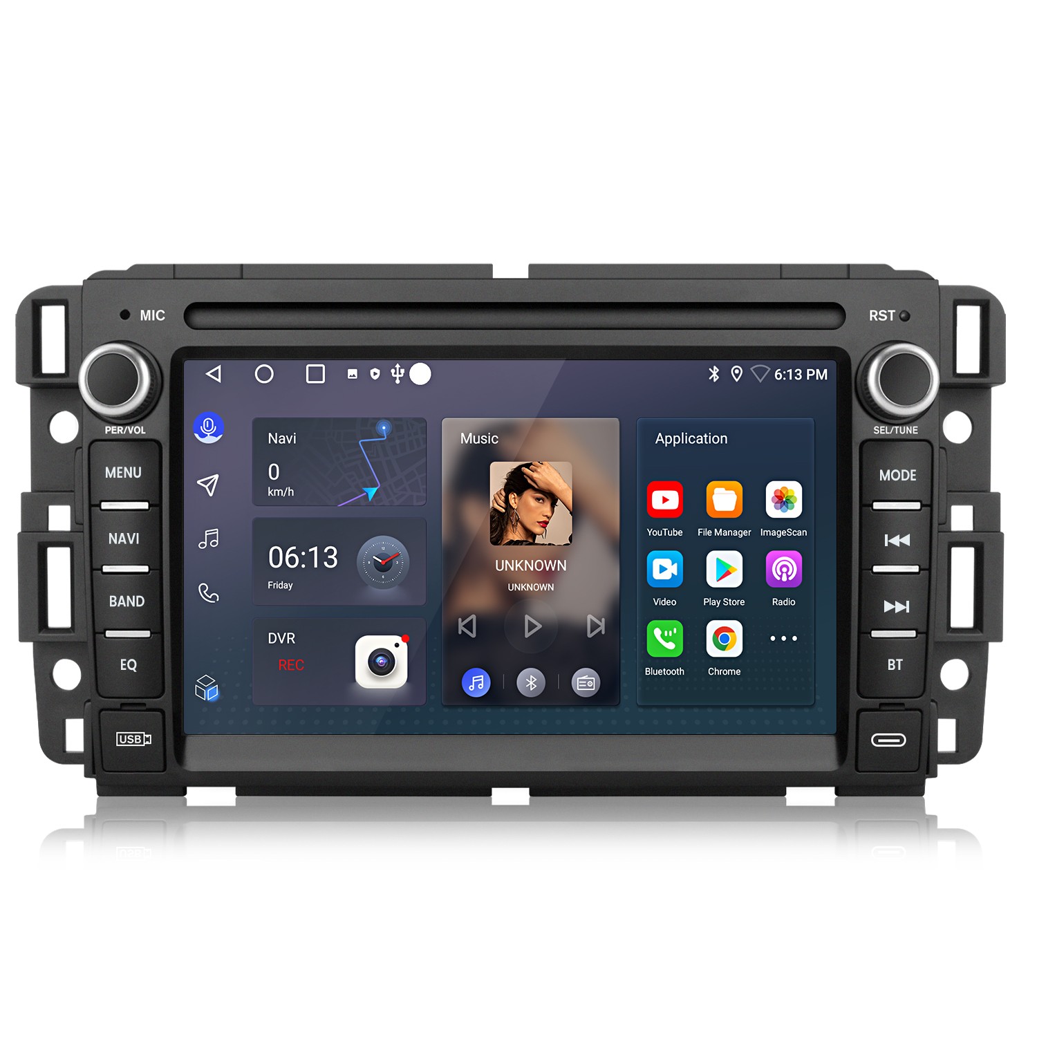 Android 15 Touch Screen Car Stereo Radio For GMC Yukon Sierra Chevrolet Chevy