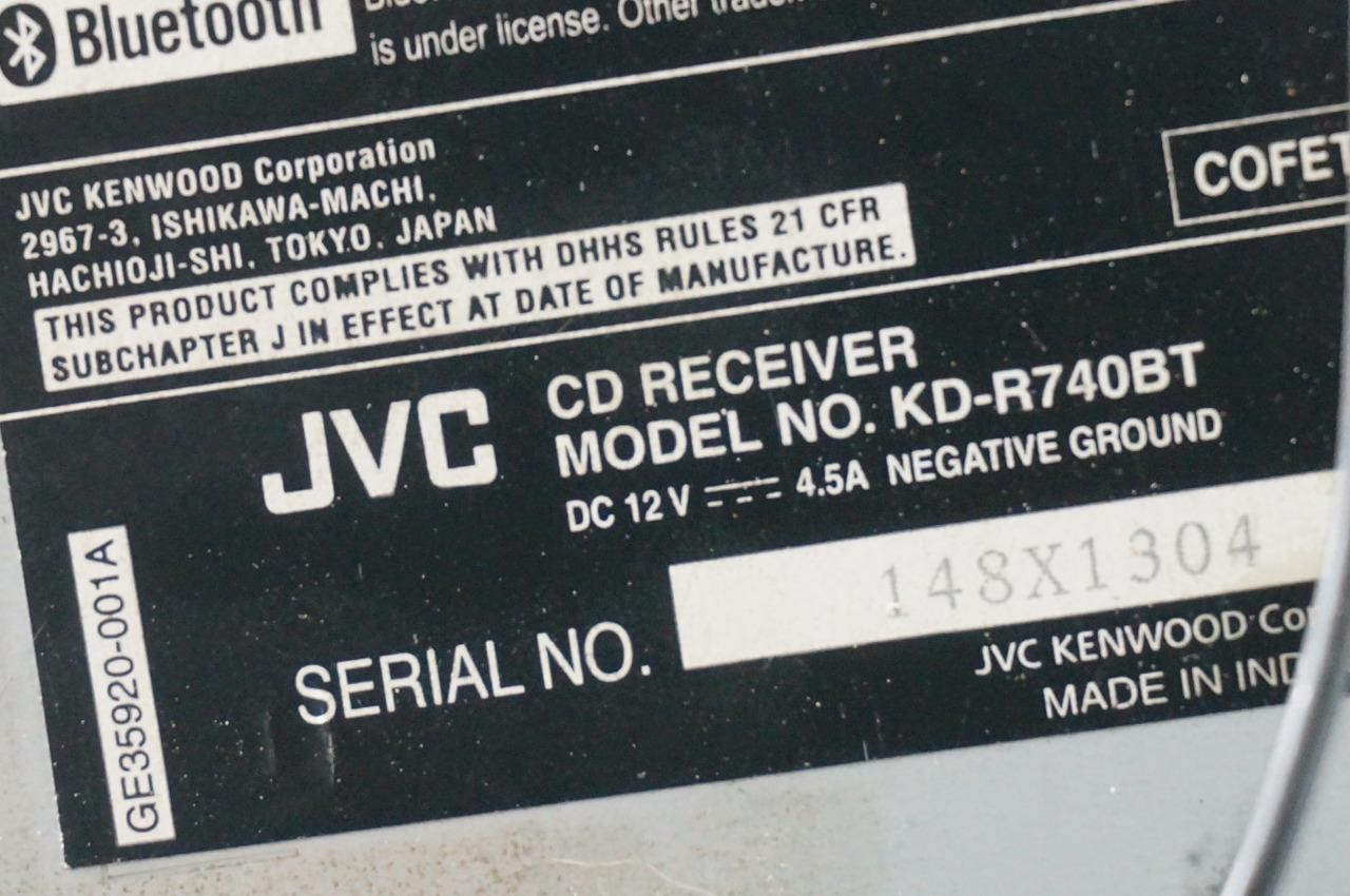 JVC kd-r740bt Car Audio Receiver Head Unit w/ Bluetooth USD