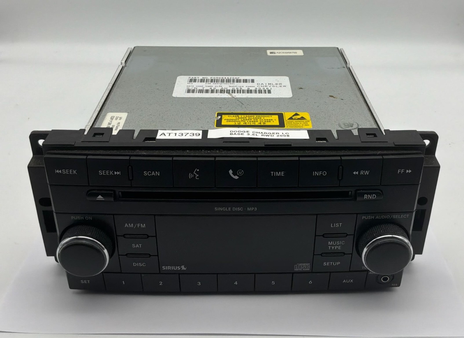 OEM 08-10 Dodge Charger AM FM Radio MP3 Single Disc CD Player Satellite Receiver