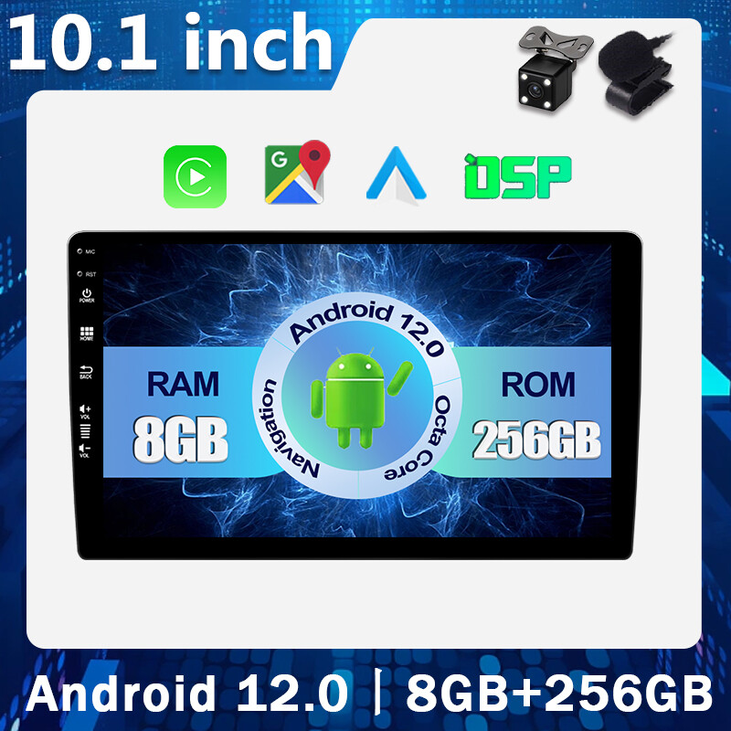 10.1”IPS Double 2 Din Car Stereo Radio GPS CarPlay Navi DSP SWC AM BT 8GB+256GB