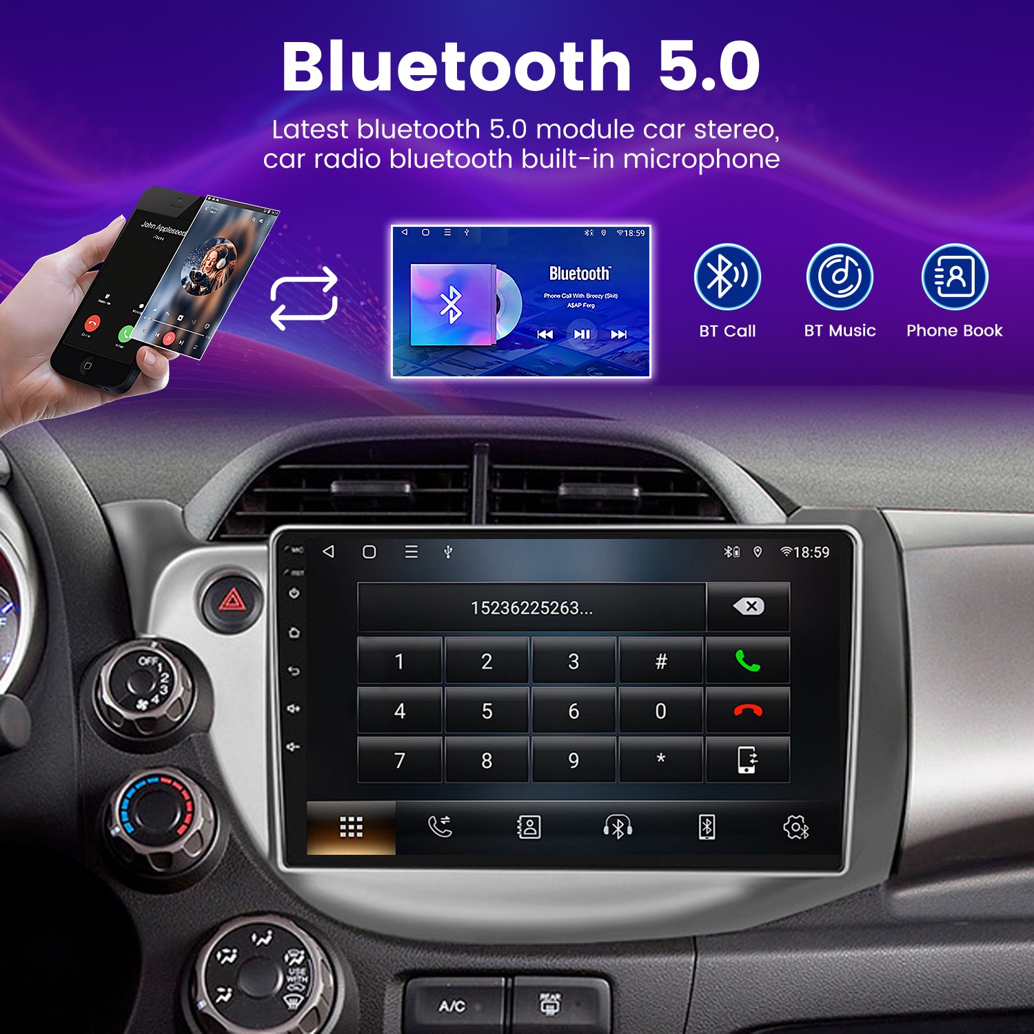 10.1″ Android 16 Car Stereo For Honda Fit Jazz 2007-2013 Radio GPS NAVI Car Play