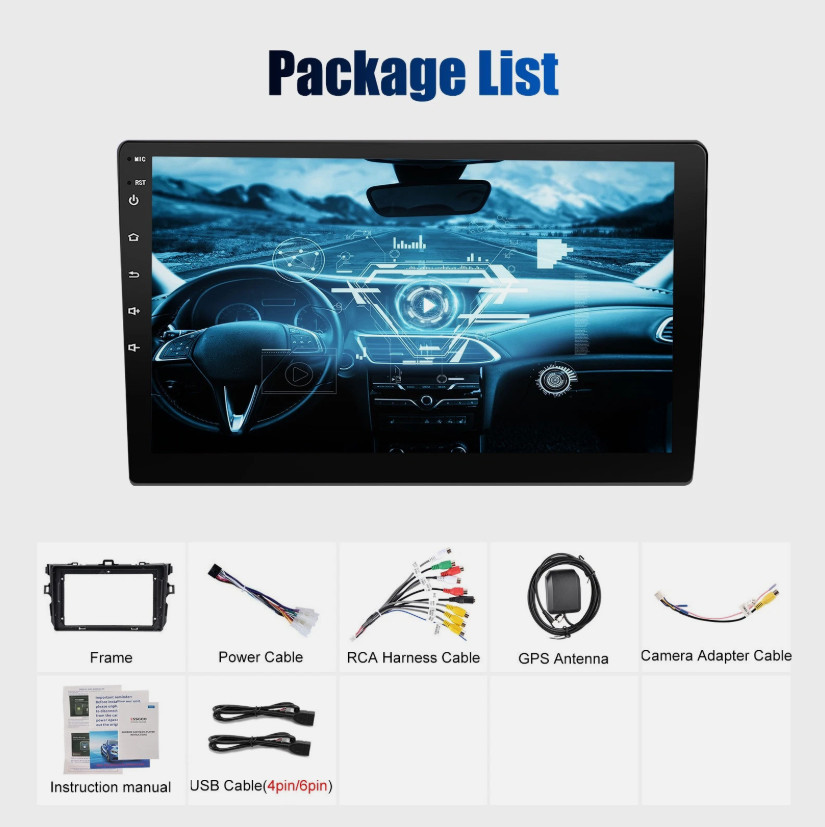 9” FOR TOYOTA COROLLA 2009-2013 Apple Car Radio Android 15 GPS Navi Stereo 32G