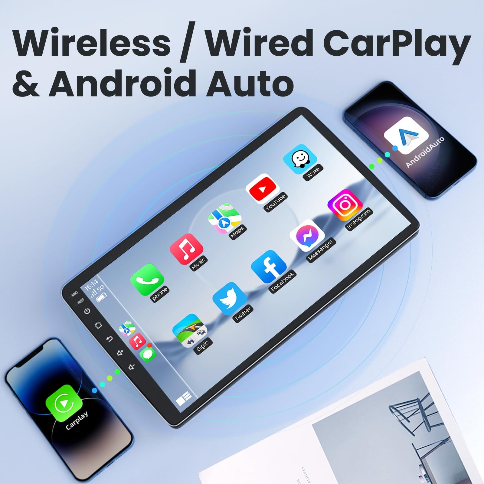 Plug Play Android 15 CarPlay Car Stereo Radio GPS Navi For Ford F150 2009-2014