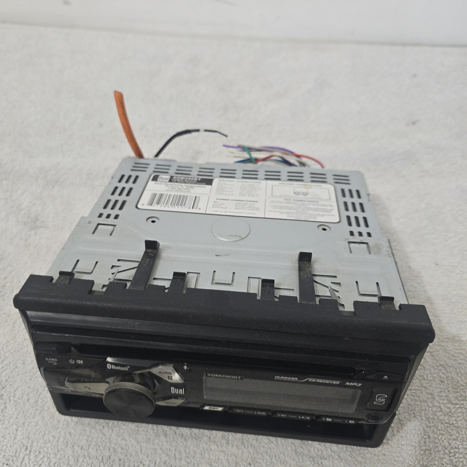 USED Dual XDM280BT Bluetooth CD MP3 Car Radio Stereo 1 DIN Black Detachable Face