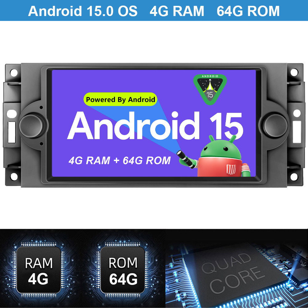 For 2005 2006 2007 Chrysler 300 Android 15 CarPlay 7″ Car Stereo Radio GPS FM