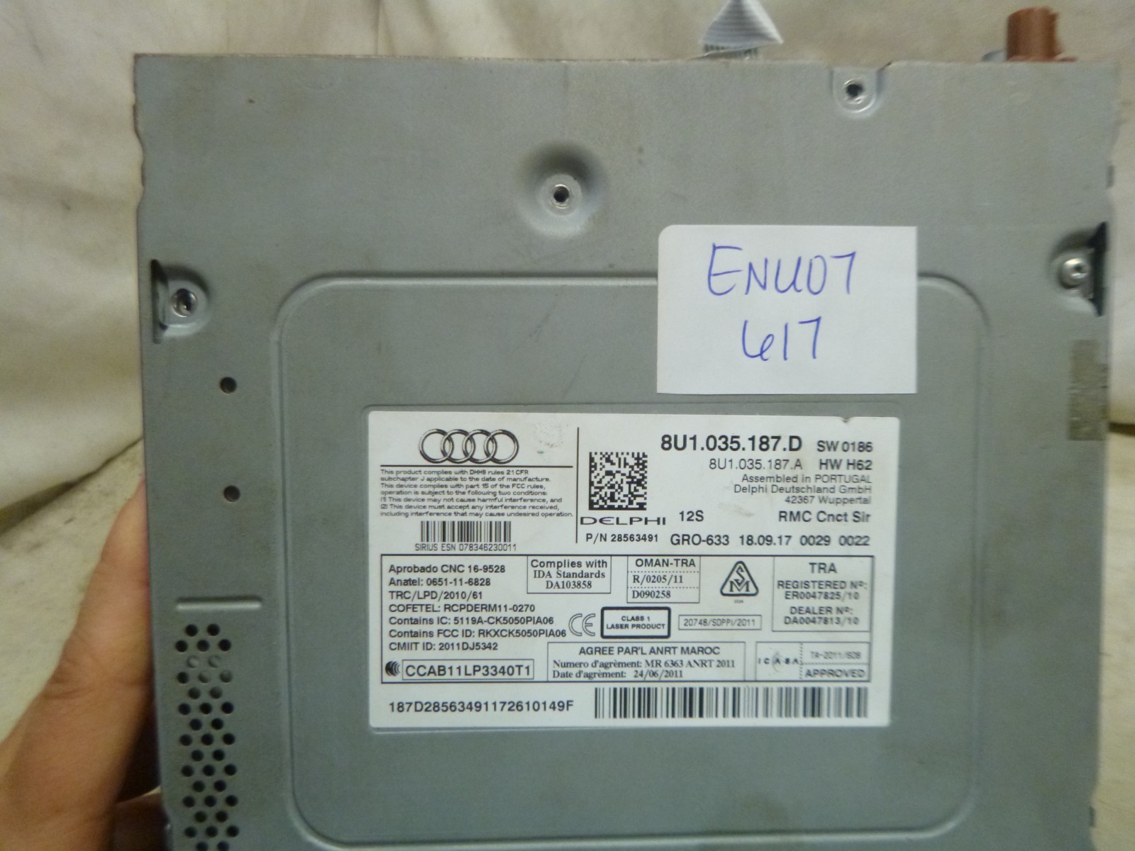 17 18 Audi Q3 Multimedia Player 8U1035187D ENU07