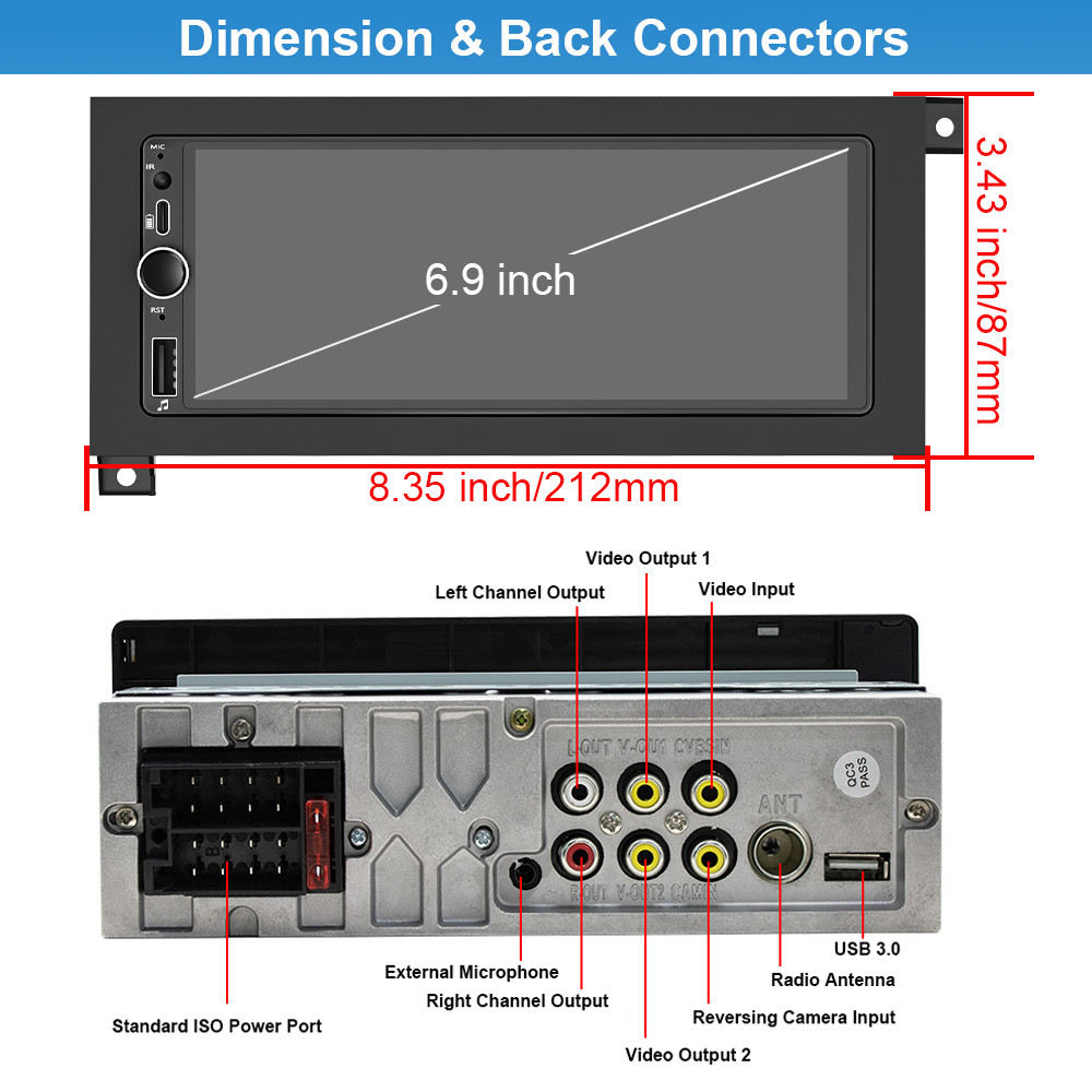 For 1995-1999 Dodge Neon / Plymouth Neon Android Carplay Car Stereo Radio GPS