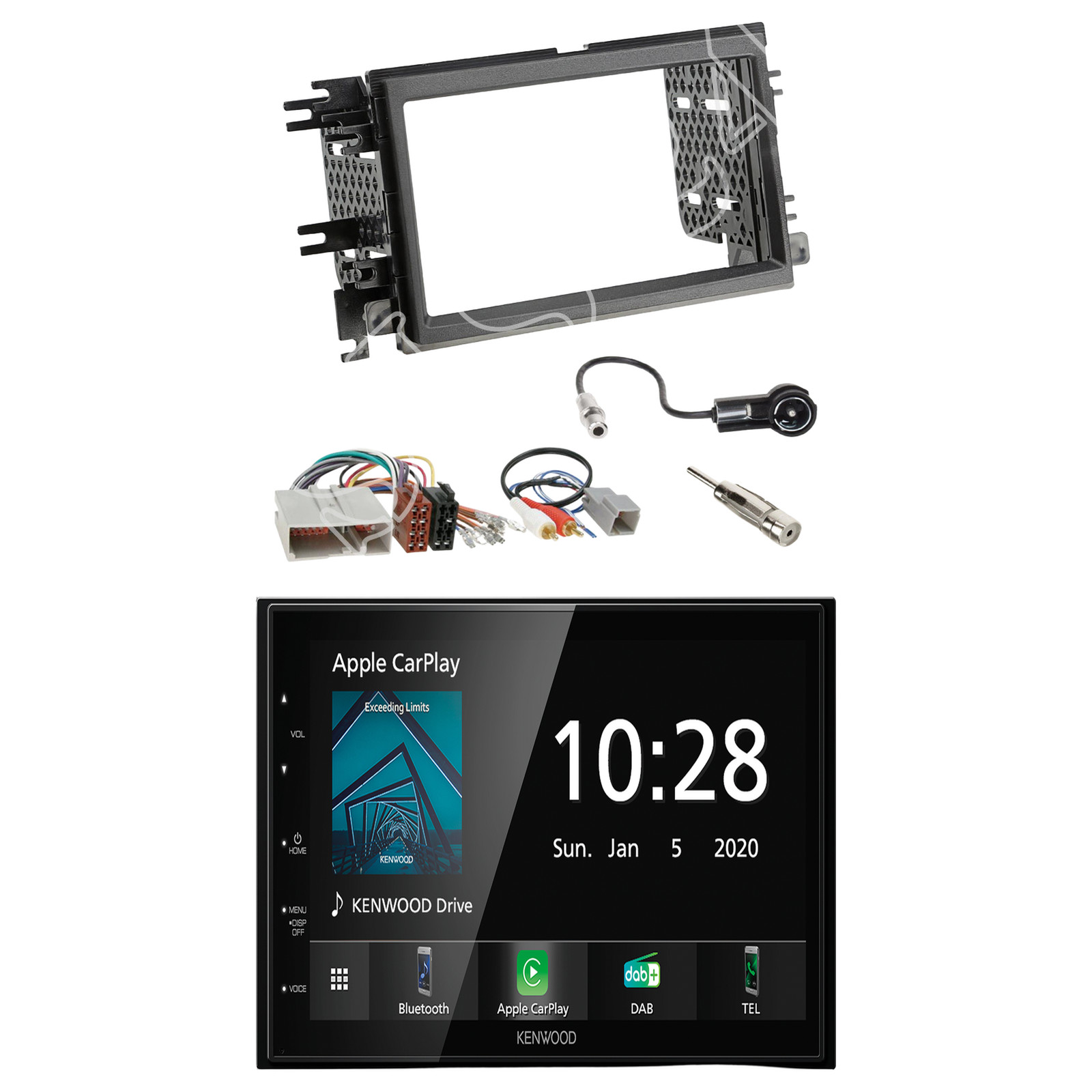 Kenwood DMX5020DABS Radio DAB Bluetooth with installation kit for Ford Mustang V from 2004