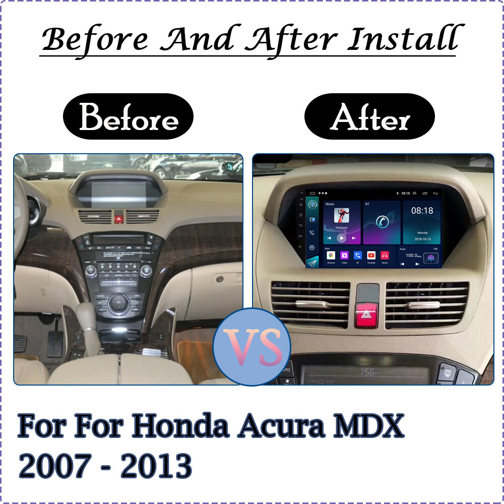 For 2007-2013 Acura MDX Stereo Radio Android 12.0 GPS Nav Head Unit Wifi FM 9″