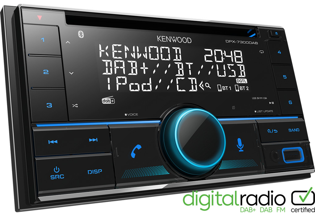Kenwood DPX-7300DAB Double DIN DAB+ Bluetooth CD USB Alexa Car Stereo Receiver