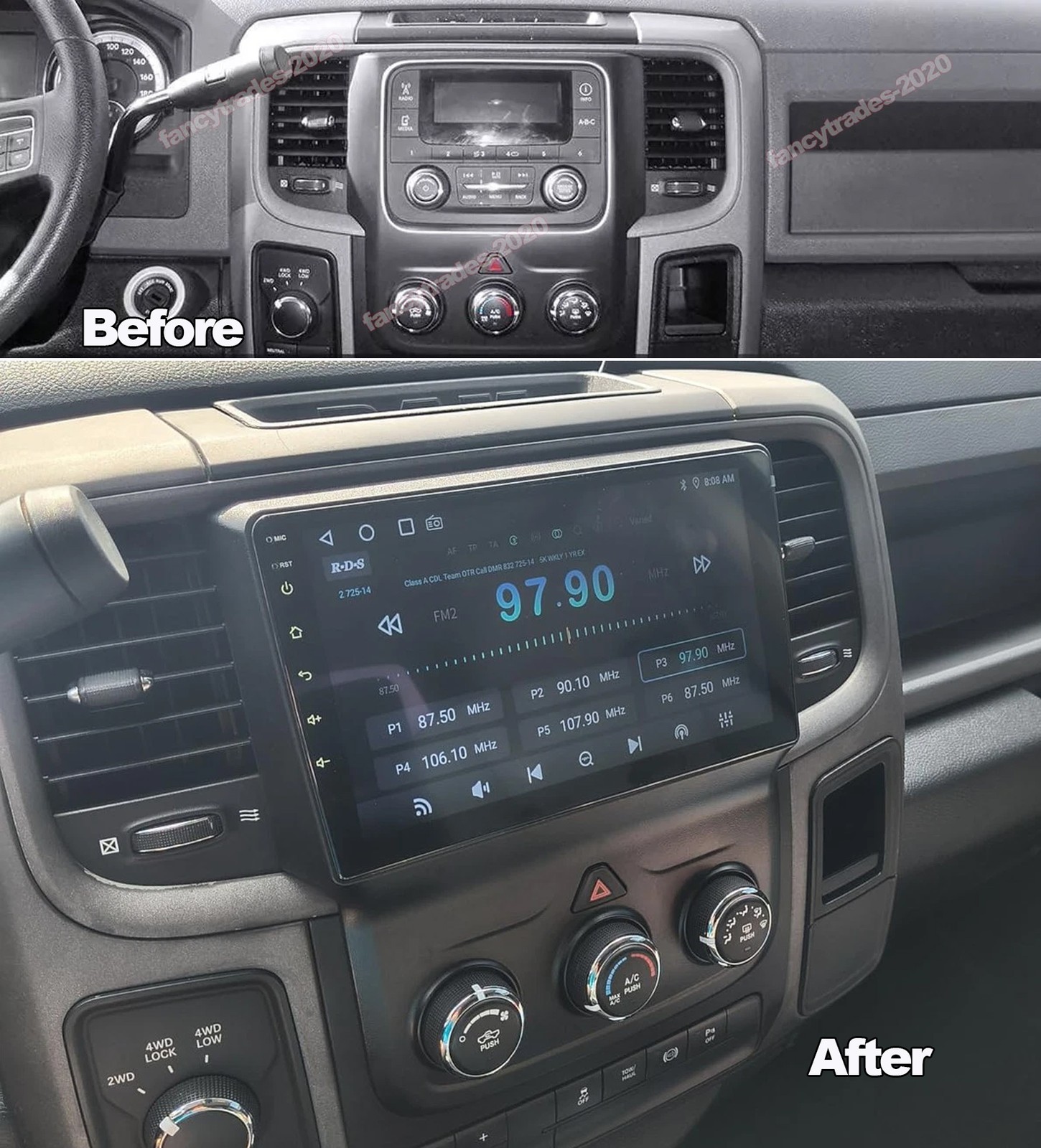 9″ Carplay Android 15 For 2013-2018 RAM 1500 2500 3500 64GB Car Stereo Radio GPS
