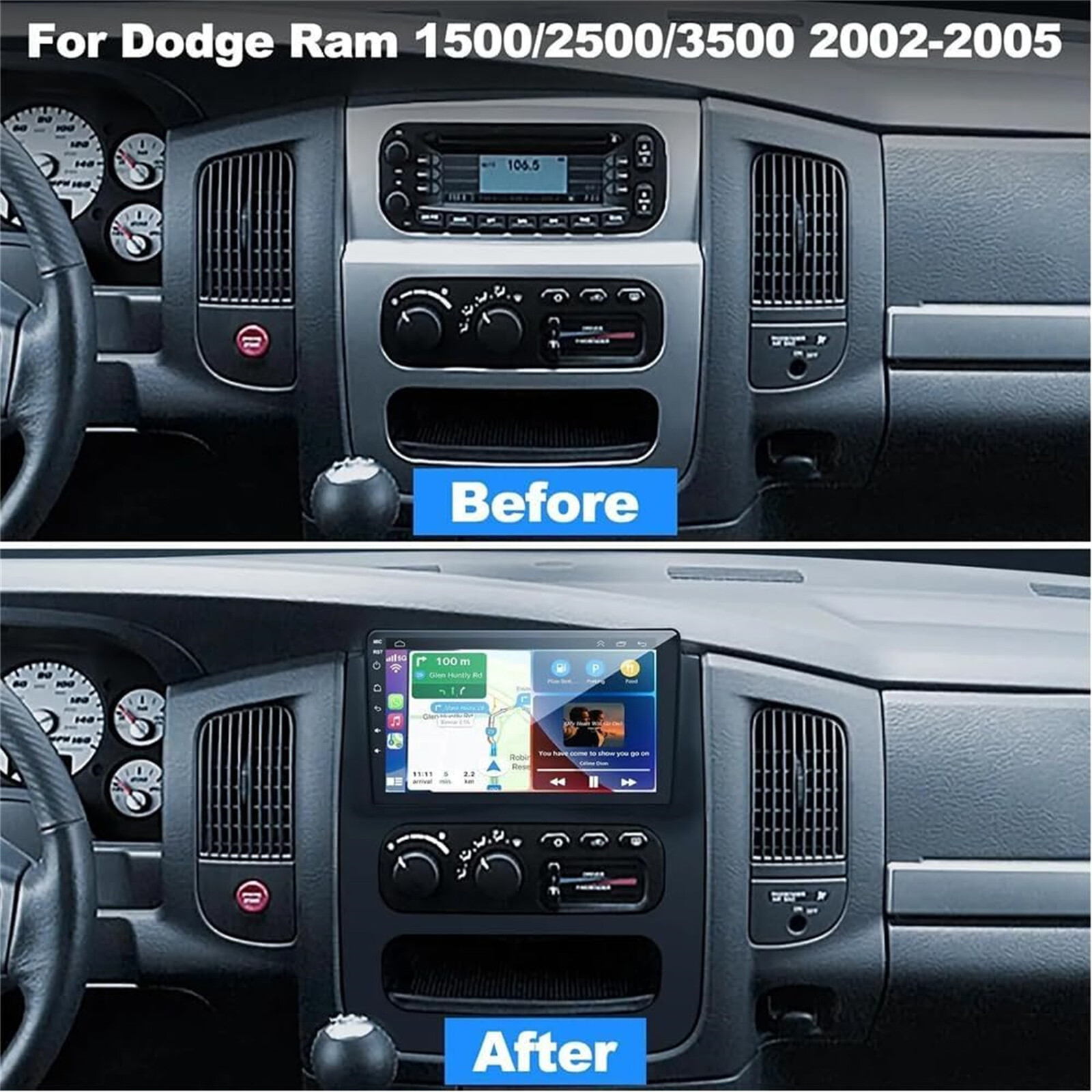 32G Android Carplay For Dodge RAM 1500 2500 3500 2003 2004 2005 Radio GPS Player