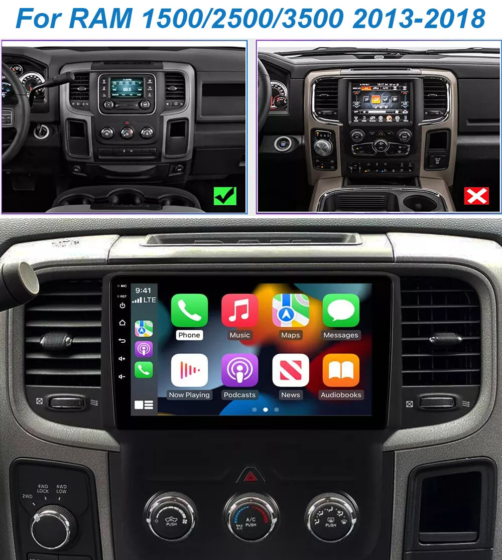 64G Android Carplay Radio Stereo For Dodge Ram 1500 2500 3500 2013-2018 GPS SWC