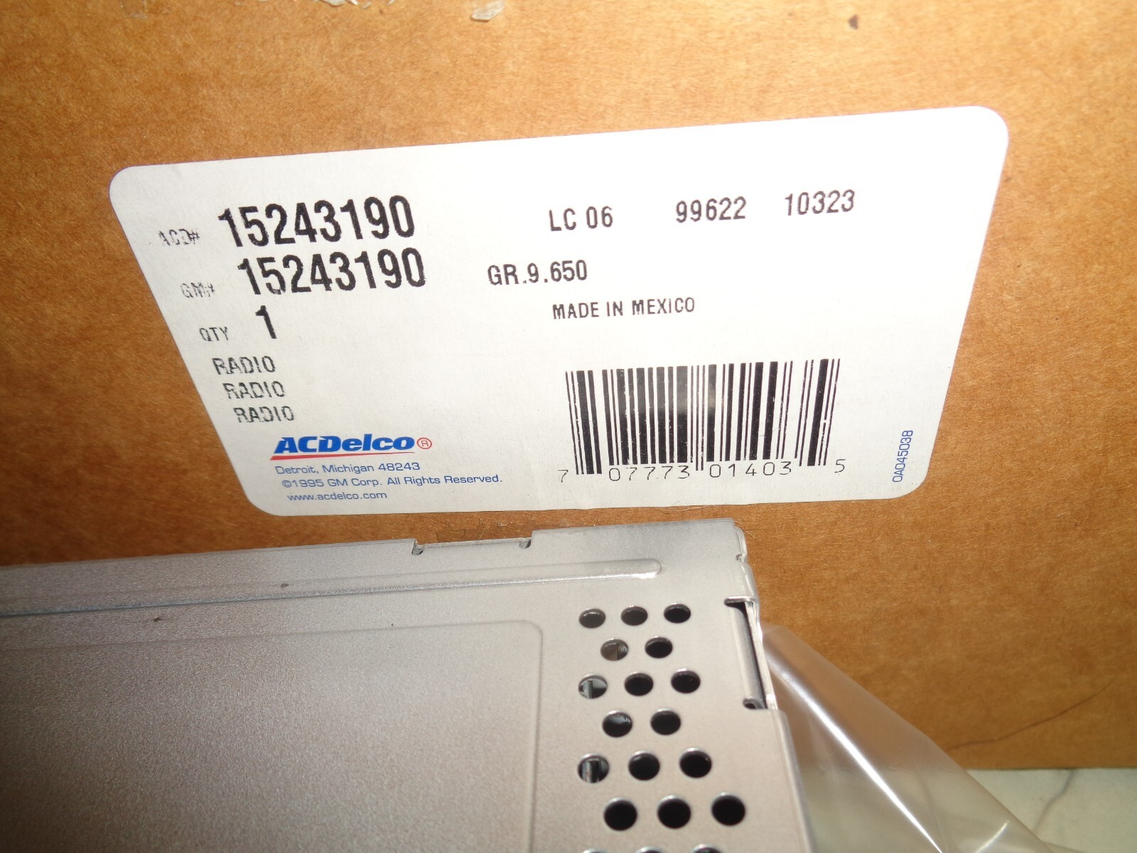 OEM GM ACDELCO 15243190 2005 2006 PONTIAC G6 RADIO STERIO CLOCK DISC PLAYER ORIG