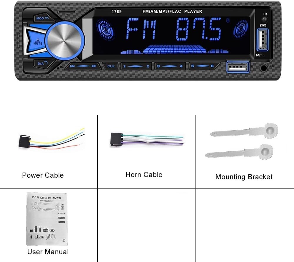 Digital Bluetooth Car Stereo – Single DIN FM Audio System with Dual USB Ports