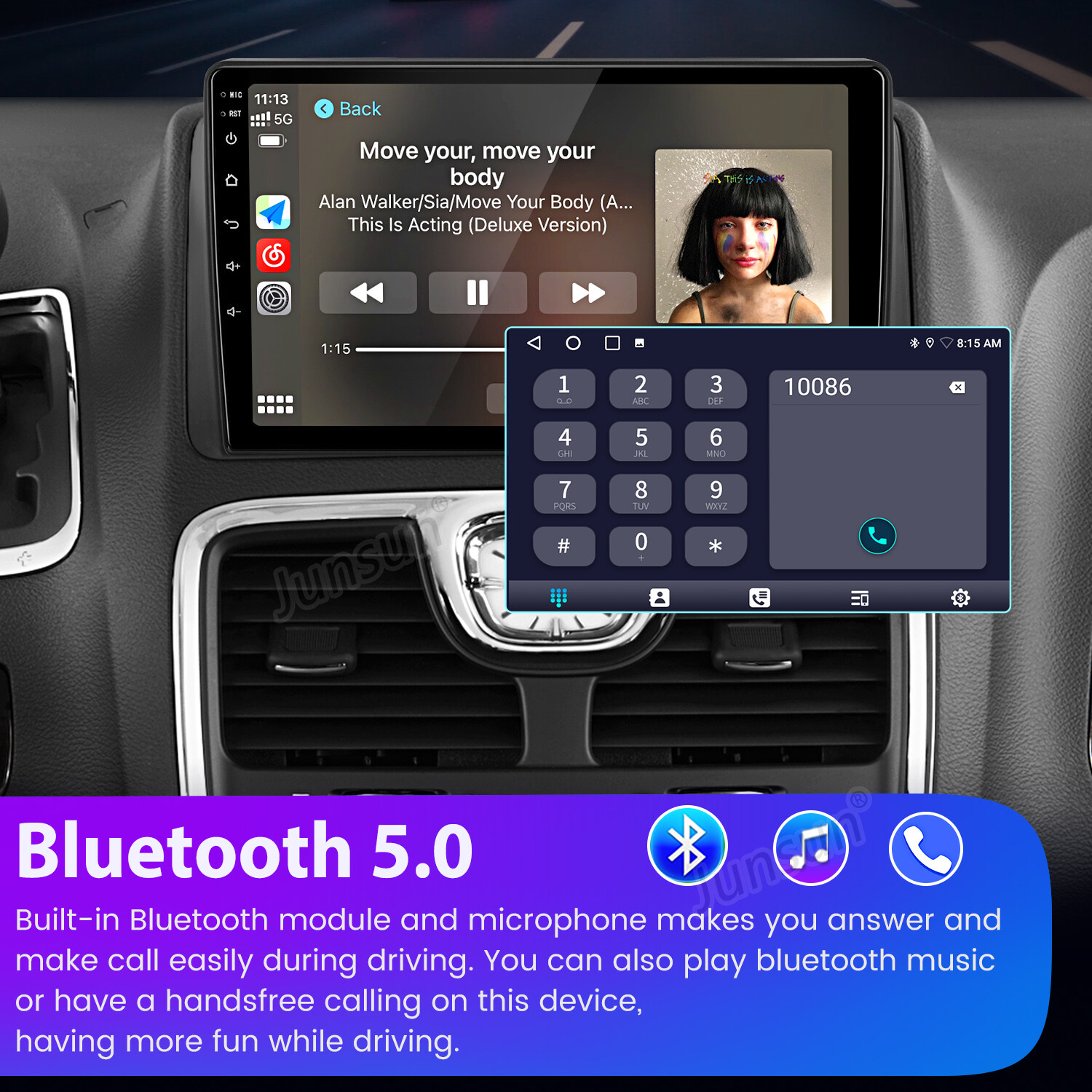 4+64G 9″Android15 For Chrysler Town & Country 11-16 Carplay Car Stereo Radio GPS