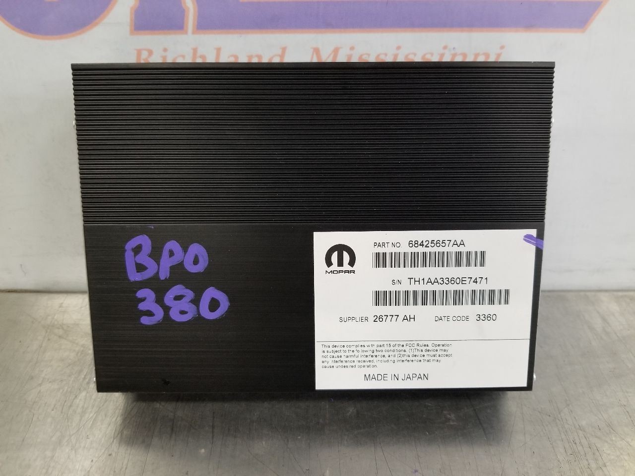 21 2021 DODGE CHARGER R/T RADIO AUDIO AMPLIFIER 68425657AA