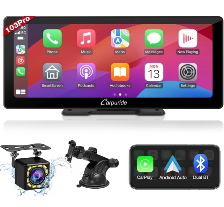 Carpuride W103PRO Portable Car Stereo Audio Wireless Apple CarPlay Android Auto