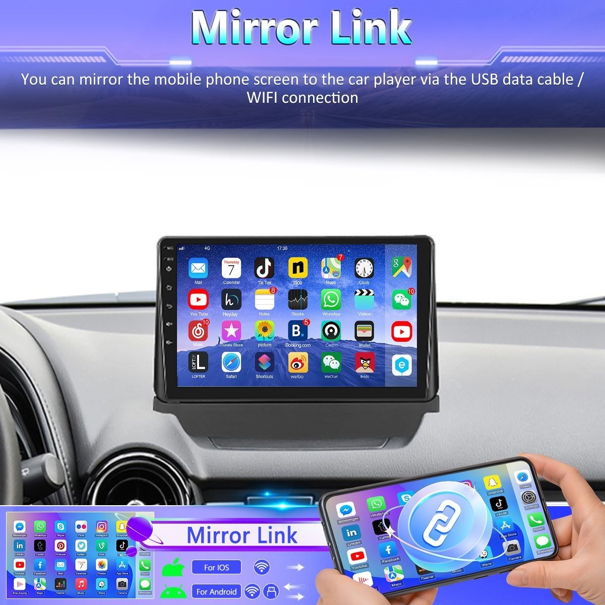 9”Android Apple CarPlay Auto 64G Head Unit Car radio For Mazda 2/CX-3 2016-2021