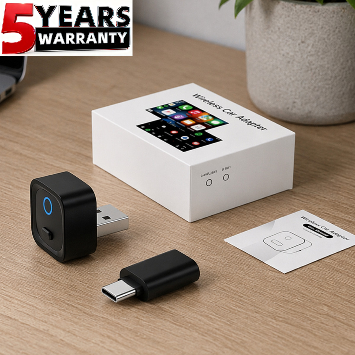 2in1 Carplay Wireless Adapter Android Auto Plug Play Connect USB Dongle