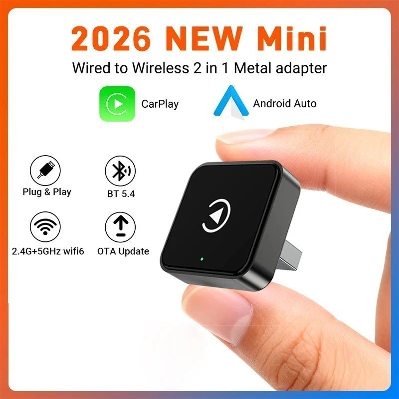 Wireless CarPlay Adapter for Apple iPhone & Android Auto USB Adapter Plug & Play