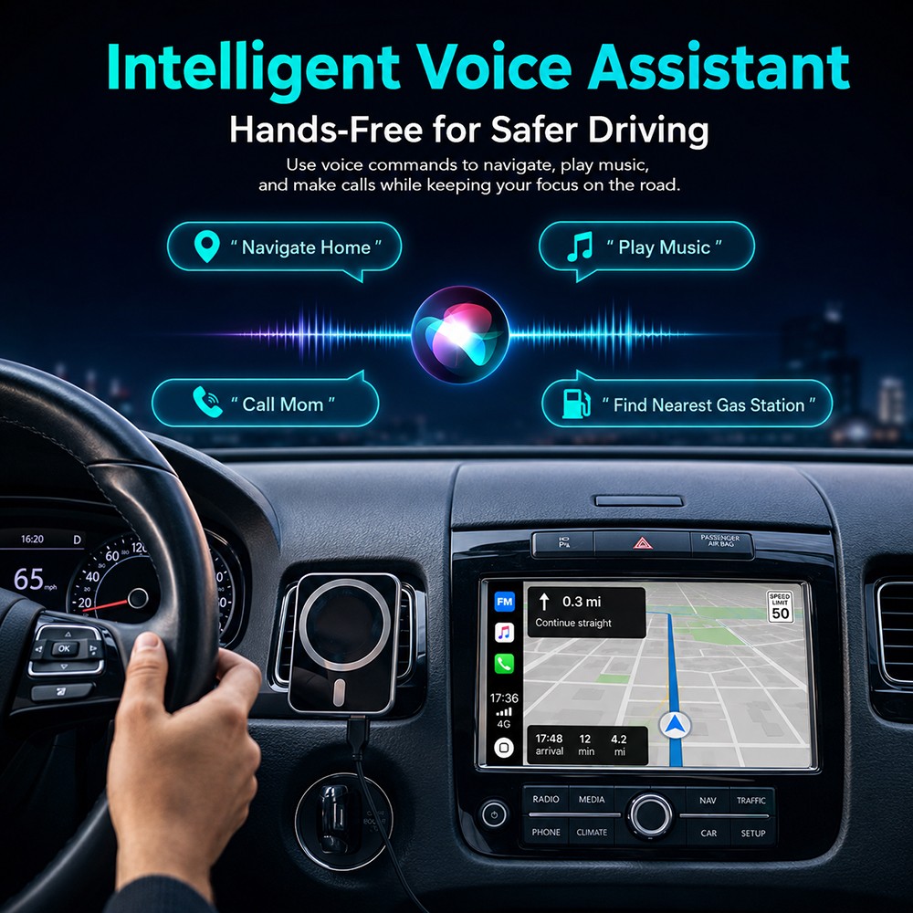 4-in-1 Screen Mirroring Wireless CarPlay Adapter Android Auto AirPlay USB Dongle