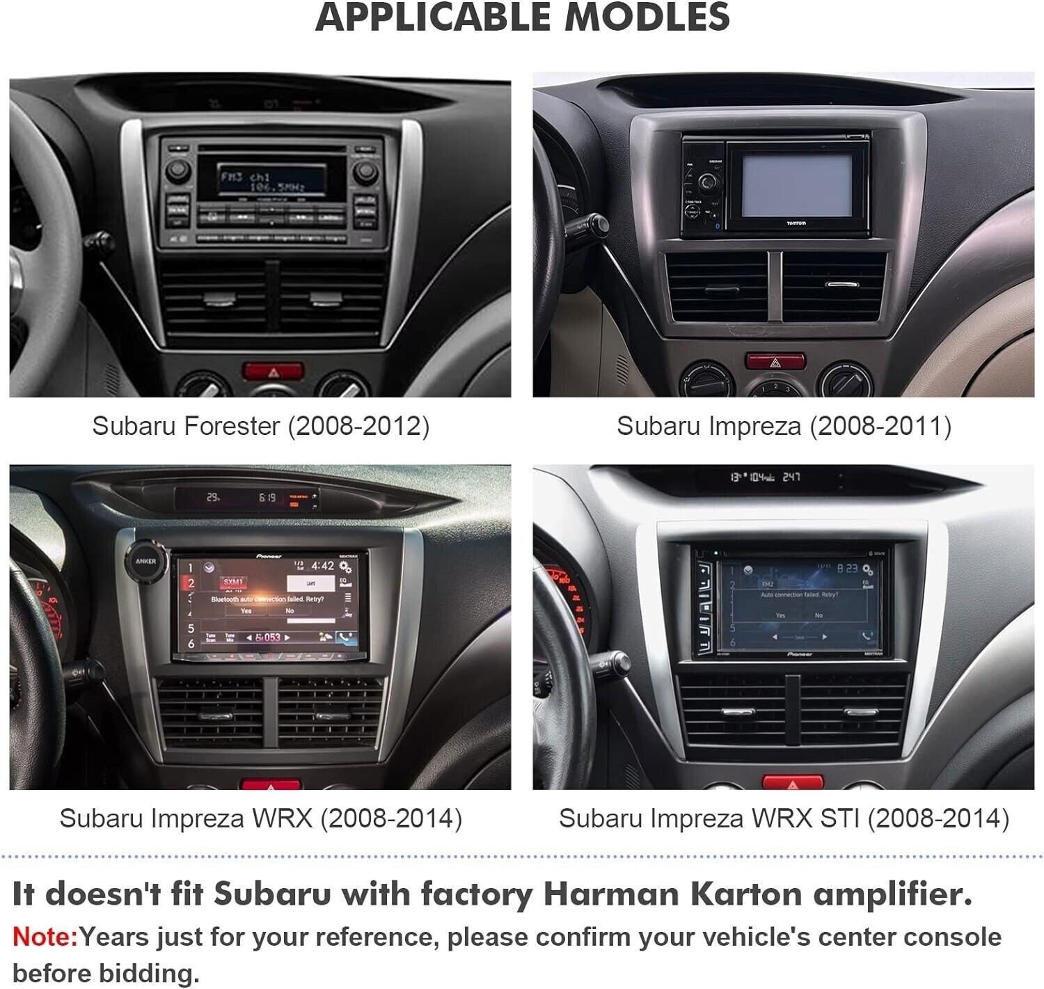 Para Subaru Wrx 2008-2014 CarPlay Android con Radio de GPS Estéreo WIFI RDS