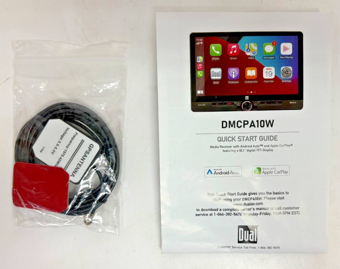 Dual Electronics DMCPA10W 10.1″ Touch Screen 240-Watt CarPlay/Android Receiver
