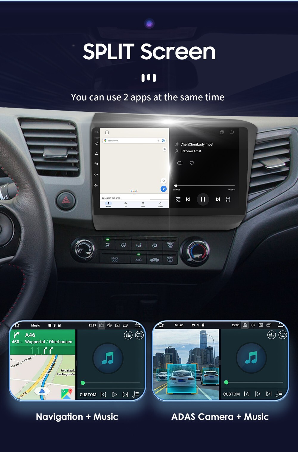 9″ For Honda Civic 2012-2015 Car Carplay Radio GPS DSP WiFi Head Unit 8GB+128GB