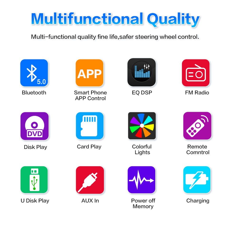 Bluetooth Car Stereo Receiver CD/DVD Player Radio Audio System Singl (FVS020794)