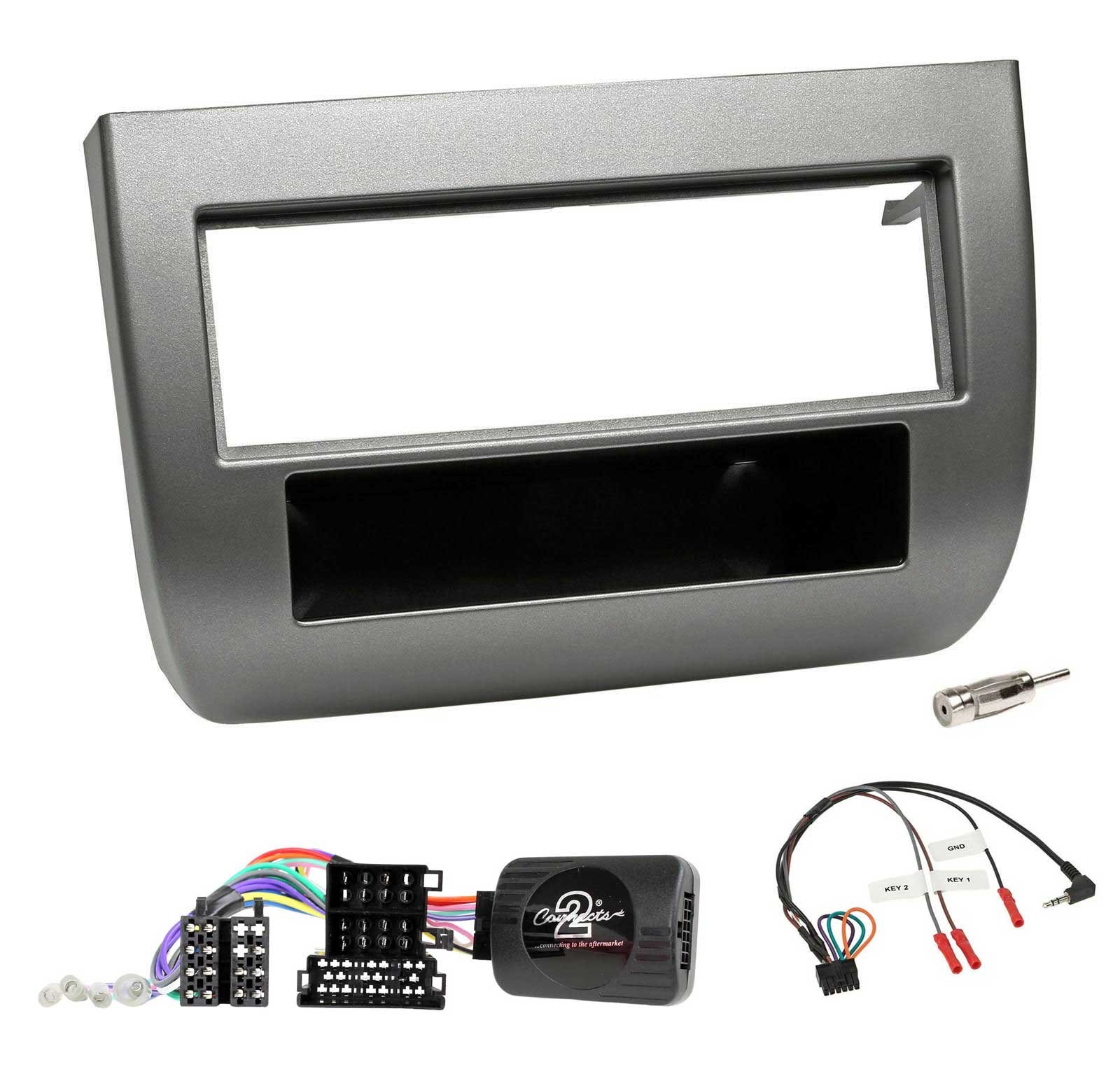 JVC Bluetooth USB DAB Steering Wheel Car Stereo for Lancia Y 843 05-11 Dark Silver Metal