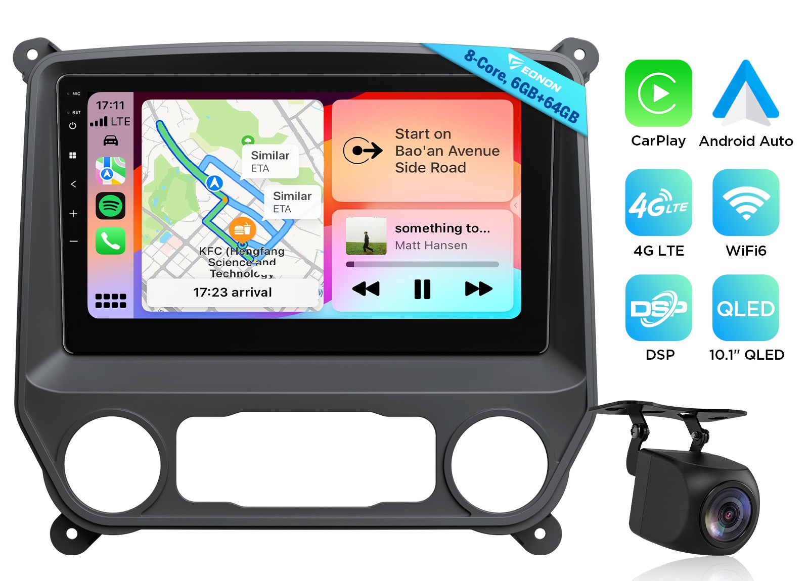 Eonon 10.1″ Android 13 QLED Car Stereo for Sierra 2014-2018 Wireless CarPlay GPS