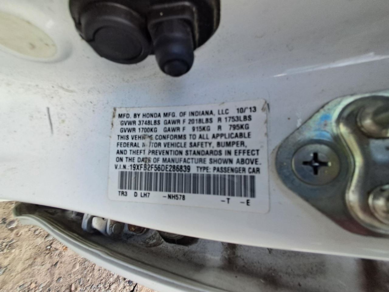 2013 Honda Civic Used Audio Receiver Display AM-FM-CD-MP3 SED 638-59529