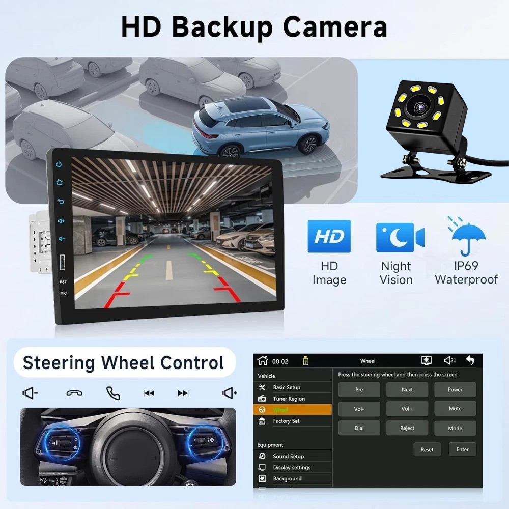 For 1993-2002 Toyota Corolla Carplay Android Auto Single 1Din Car Stereo Radio