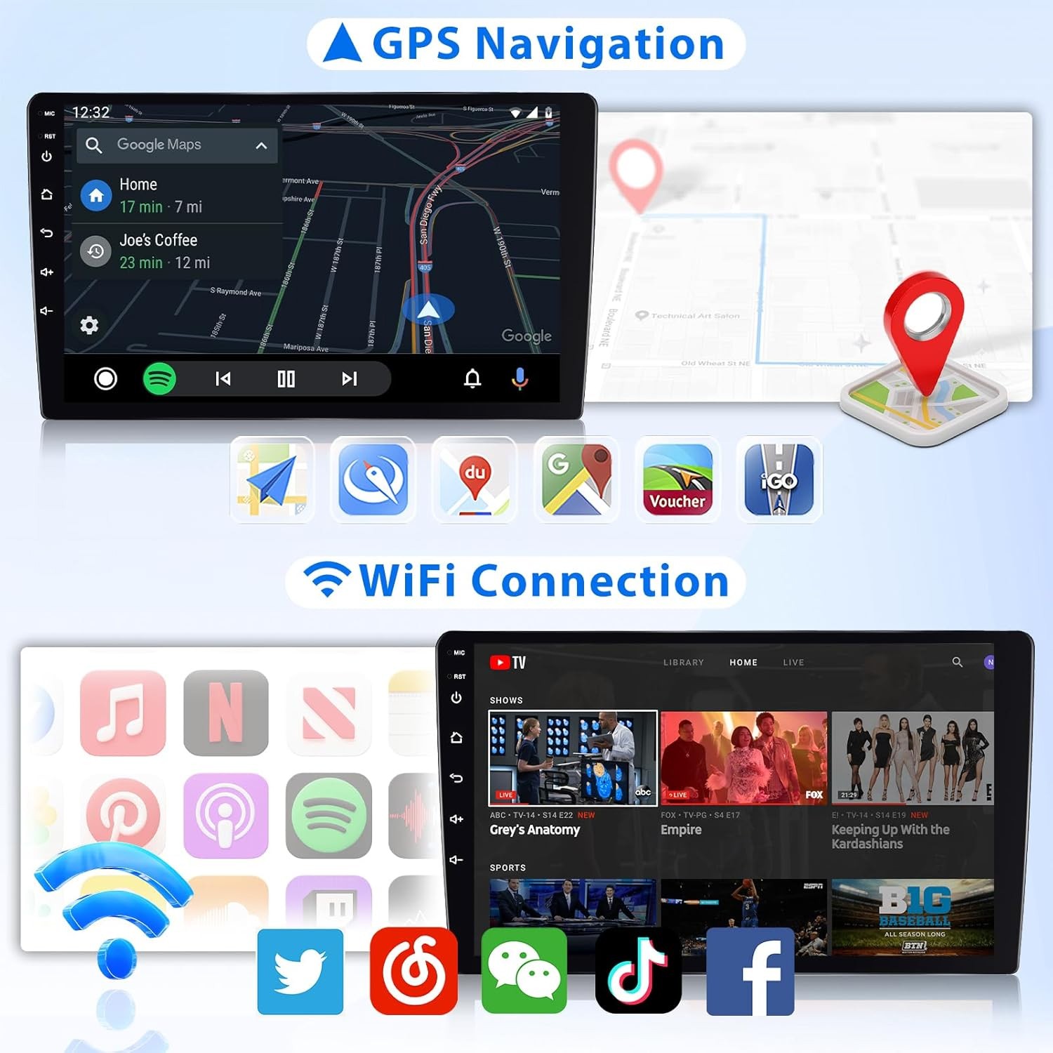 For 1987-1996 Dodge Dakota Carplay Car Stereo Radio Android 15 GPS Navi WIFI AHD