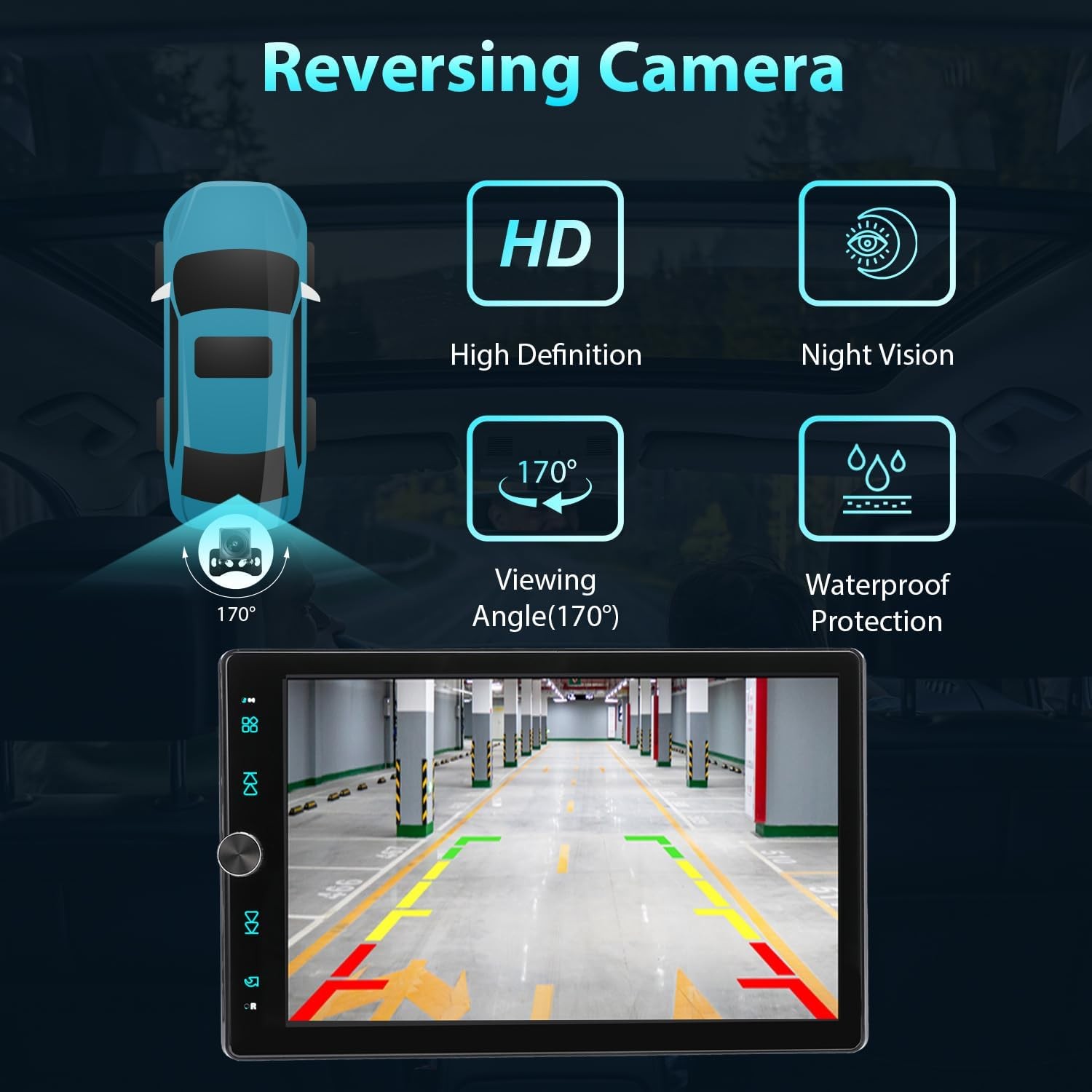 Single DIN 10.4″ Wireless Apple CarPlay Android Auto Car Stereo Rotatable Screen