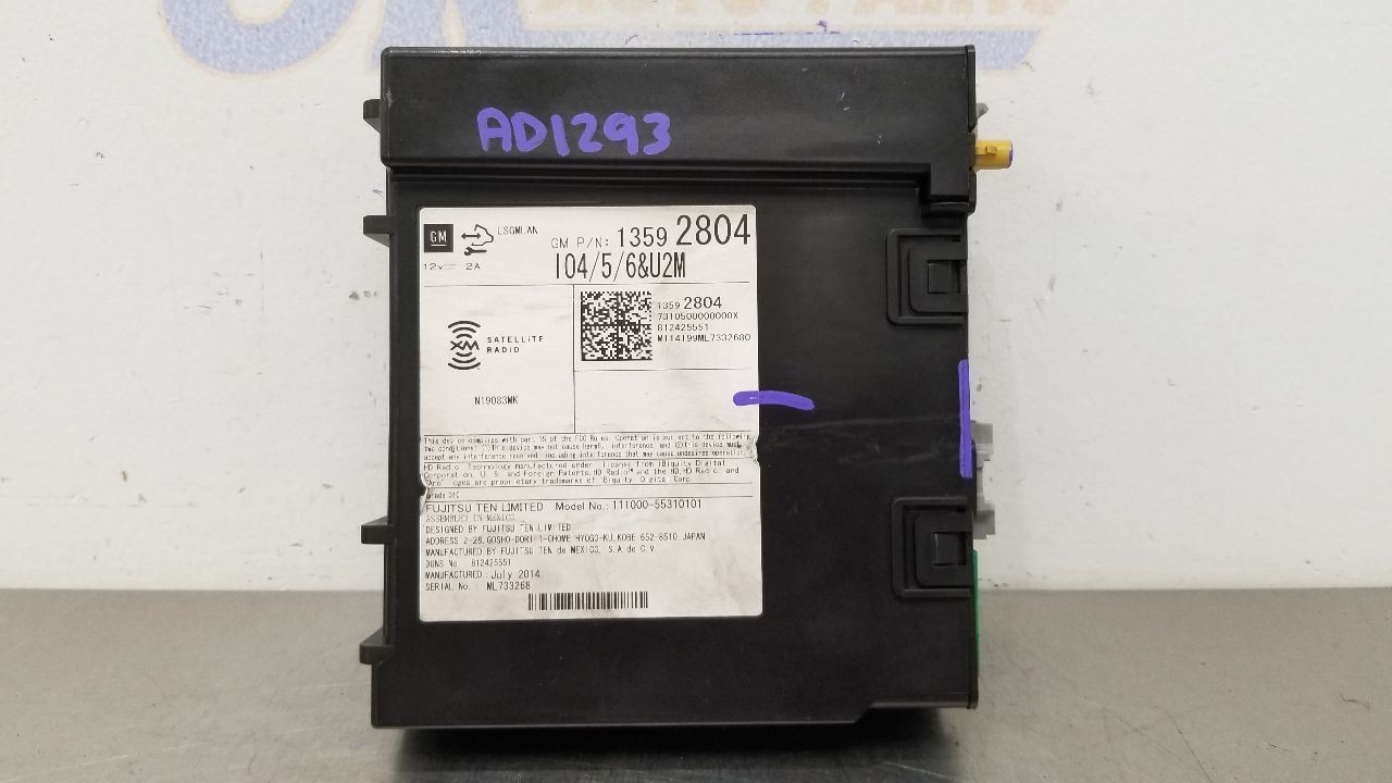 14 GMC SIERRA 1500 RADIO AUDIO RECEIVER 13592804