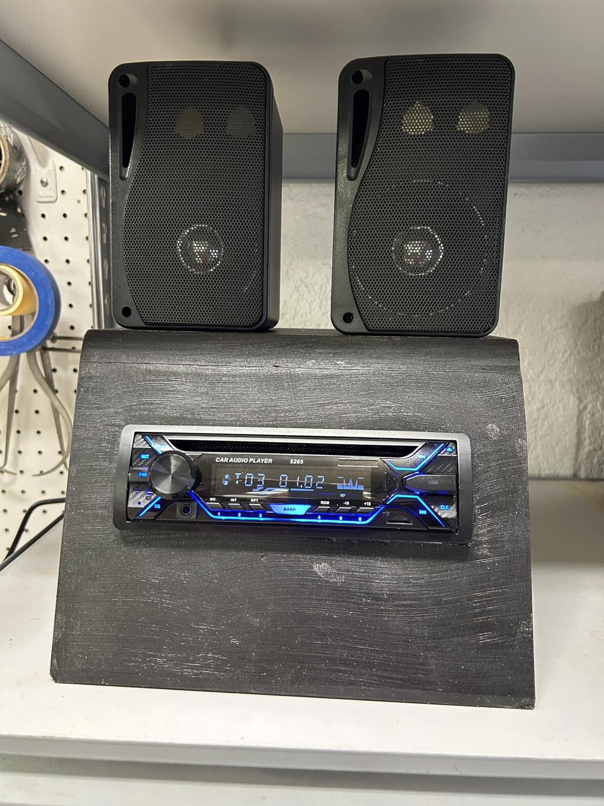Single 1Din Bluetooth Car Stereo with CD DVD Player AM/FM Radio SD Card Playback