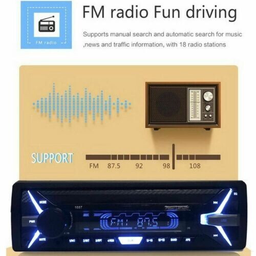 Arrangement AC79307 1DIN Car Stereo RDS+AM FM TF MP3 Player AUX Bluetooth Panel