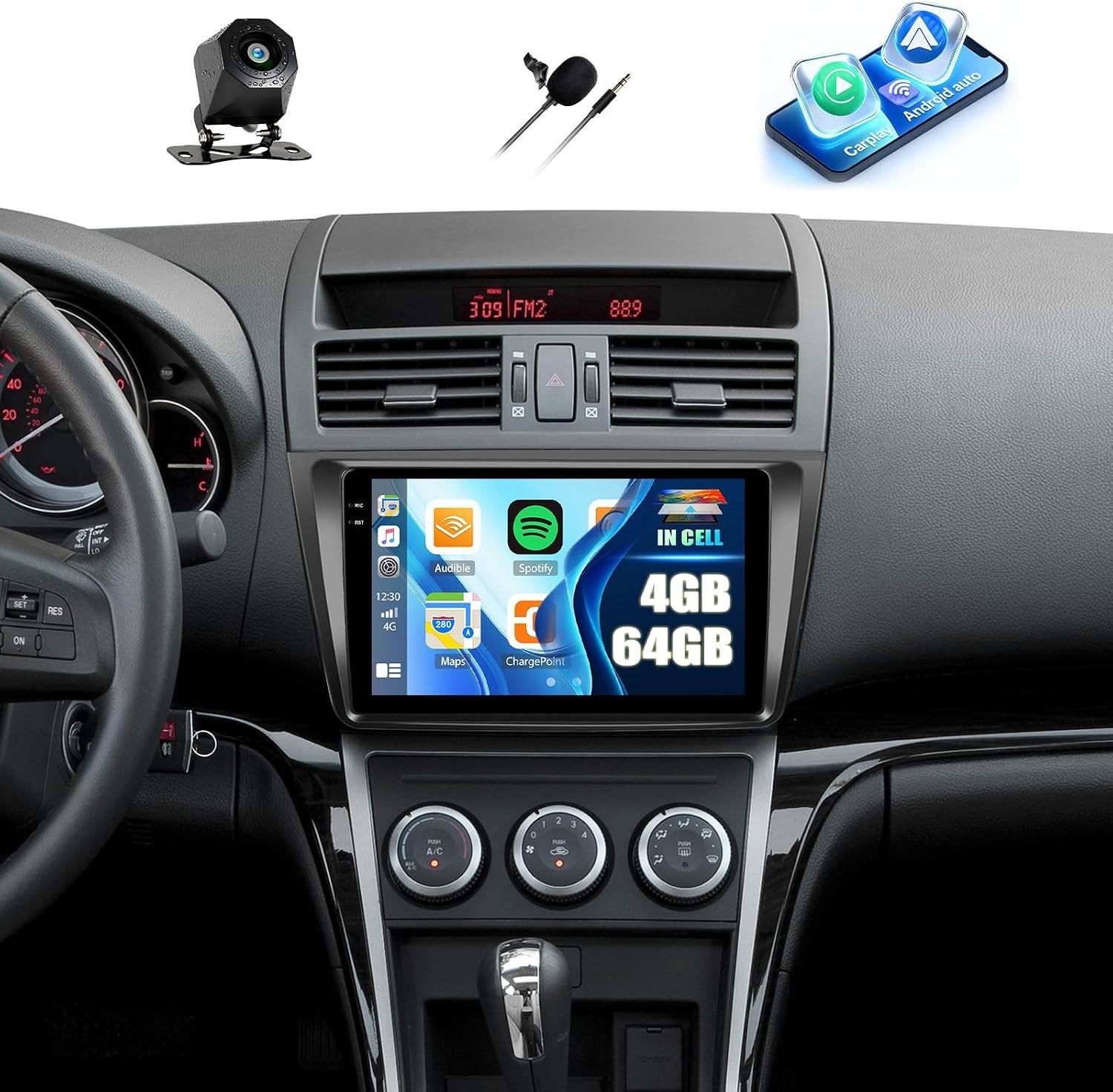 Car Radio Stereo Carplay For 2009-2013 Mazda 6 GPS FM