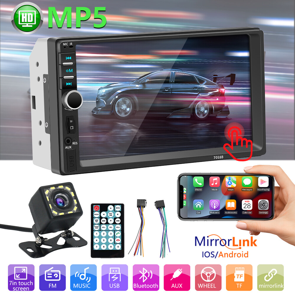 Radio Estereo De Pantalla Coche Carro Auto MP5 Tactil 2 DIN Bluetooth Con Camara